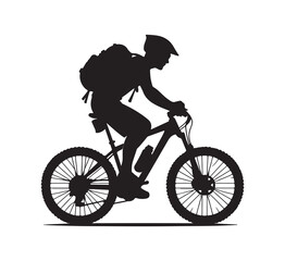 silhouette of a person riding a bike