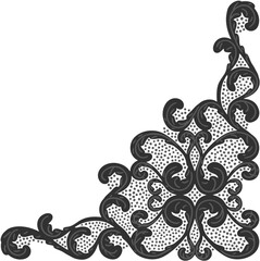 Floral corner ornament; old style decoration