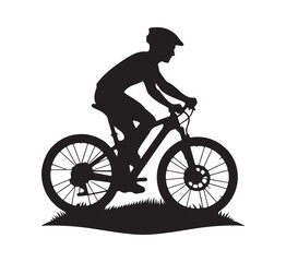 silhouette of a cyclist