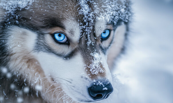 close up of a husky