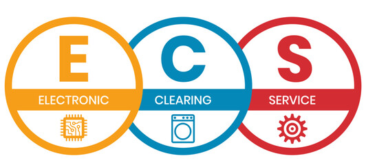 Obraz premium ECS - Electronic Clearing Service acronym, business concept background