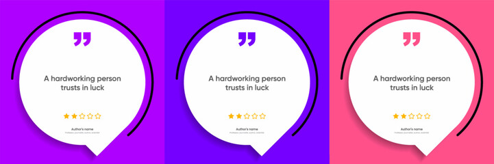 3D bubble testimonial banner, quote, infographic. Social media post template designs for quotes. Empty speech bubbles, quote bubbles and text box. Vector Illustration EPS10.