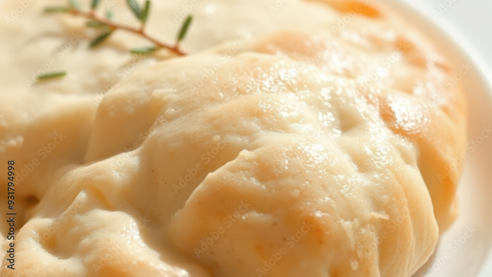 Poster Closeup of a Creamy, Glistening Doughnut