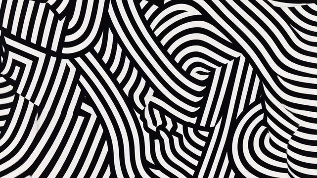 Abstract Retro linart with flowing animation
