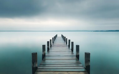 Obraz premium Wooden Pier On The Lake
