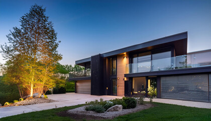 Upscale residence in an urban setting with contemporary facade.