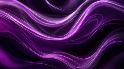 Obraz premium A mesmerizing abstract background featuring flowing purple waves, creating a dynamic sense of motion. The rich colors and smooth curves are ideal for modern, elegant designs.
