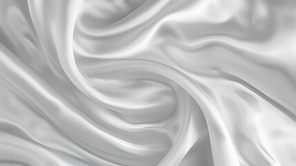 Obraz premium Elegant ivory silk satin drapery background with wavy folds, abstract monochrome luxury design ,Elegant white silk or satin fabric texture perfect for luxurious 