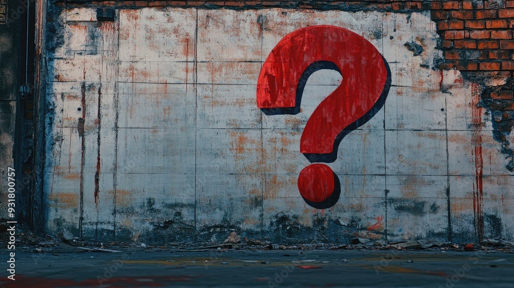 Fototapete a red question mark 