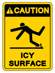 Caution Icy Surface Symbol Sign,Vector Illustration, Isolate On White Background Label. EPS10