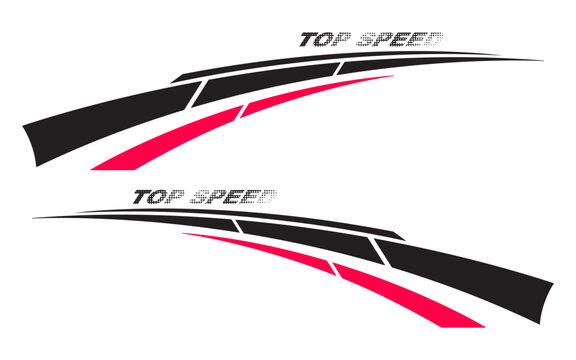 Wrap design for car vectors. sports stripes, car stickers. racing decals for tuning