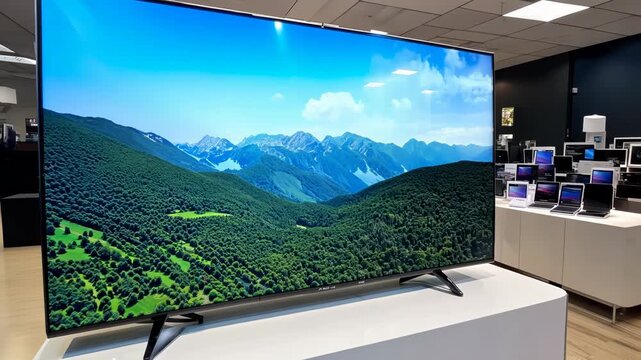 Comparative Display of LCD, OLED, and AMOLED Televisions in Modern Store