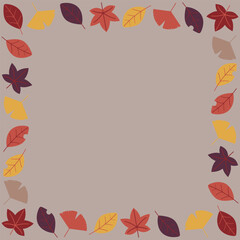 秋の葉っぱの背景　正方形