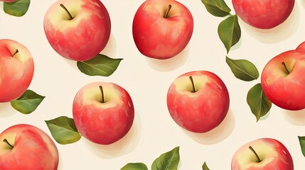Seamless vector apples pattern