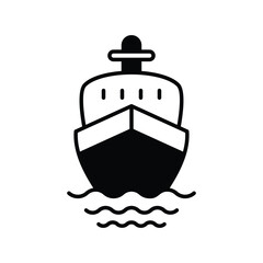 ship glyph icon with white background vector stock illustration