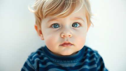 Naklejka premium Portrait of a baby boy with blue eyes