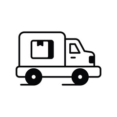 Fototapeta premium delivery truck glyph icon with white background vector stock illustration