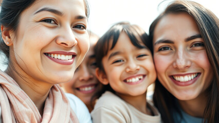 Fototapeta premium Happy family smiling for the camera