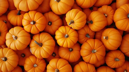 A colorful assortment of pumpkins on a farm and market, capturing the essence of autumn harvest and Halloween season