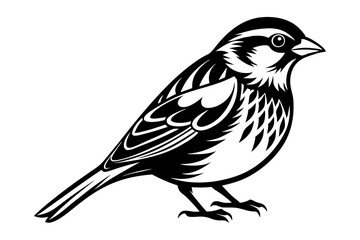 Sparrow silhouette vector illustration