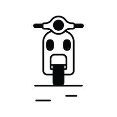 scooter glyph icon with white background vector stock illustration