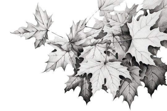 PNG Autumn leaves falling drawing sketch plant.