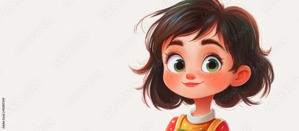 Wall mural cute cartoon girl