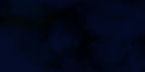 Abstract dark blue watercolor cloudiness, mist, or smog background. Dark navy blue sky with black background and blurred pattern. Vivid textured aquarelle painted art design background.
