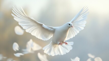 Fototapeta premium White Dove in Flight