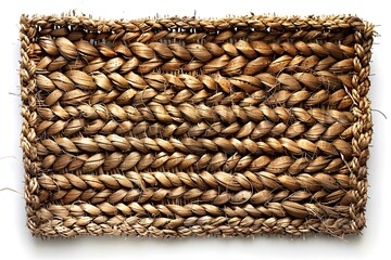 Obraz premium Handcrafted Natural Fiber Mat with Intricate Braided Design