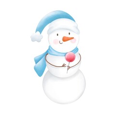 Christmas Snowman isolated on white background
