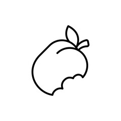 Plum fruit outline icons, minimalist vector illustration ,simple transparent graphic element .Isolated on white background