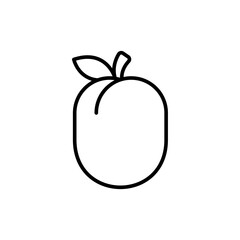 Plum fruit outline icons, minimalist vector illustration ,simple transparent graphic element .Isolated on white background