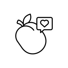 Love Plum fruit outline icons, minimalist vector illustration ,simple transparent graphic element .Isolated on white background