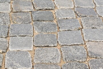 photo on old road made of stone