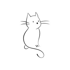 Cat line art illustration