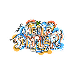 hand drawn doodle shapes and objects. Abstract modern contemporary trendy vector illustration.