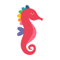 Fototapeta premium Playful Rainbow Seahorse