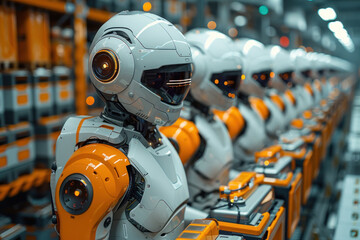 Humanoid robots optimizing warehouse logistics