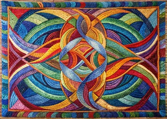 Emotional Tapestry: Interwoven emotions, abstract hues, harmonious fusion, depth of feeling