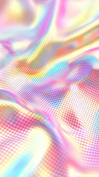 Vibrant Y2K Holographic Background: Abstract Halftone Effect with Dynamic Pink, Yellow, and Blue Palette. Retro 2000s-Inspired Design for Banners, Flyers, and UI Elements. Blurred Dotted Pattern for C