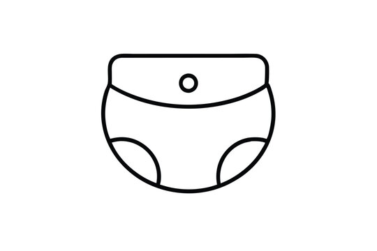 recommend clip art: Baby diaper icon line art vector illustration