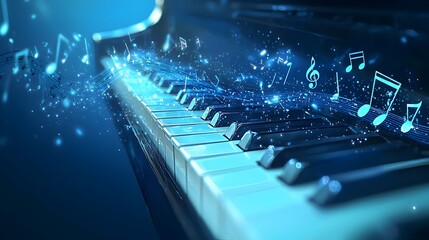 Captivating Piano Keys Emitting Enchanting Musical Melodies
