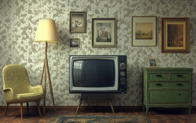 Fototapeta premium old tv in the room 