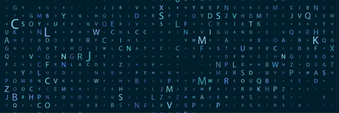 letters background blue banner