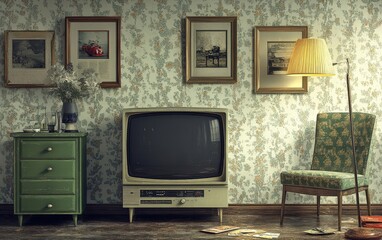 Fototapeta premium old tv in the room 