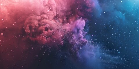 Colored powder explosion on gradient dark background
