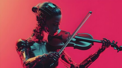 Skilled Female Violinist Performing on Stage with Passion and Elegance