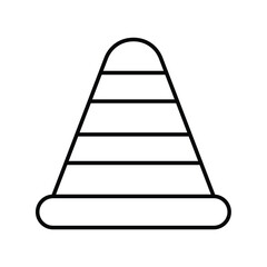 traffic cone line icon with white background vector stock illustration