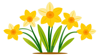 daffodil illustration, daffodil flower vector art, daffodil flower illustration, daffodil vector, daffodils in vase